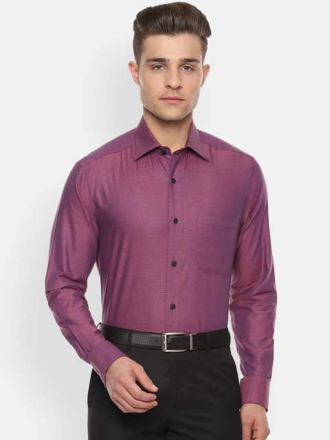 

Louis Philippe Men Purple Classic Regular Fit Self Design Party Shirt