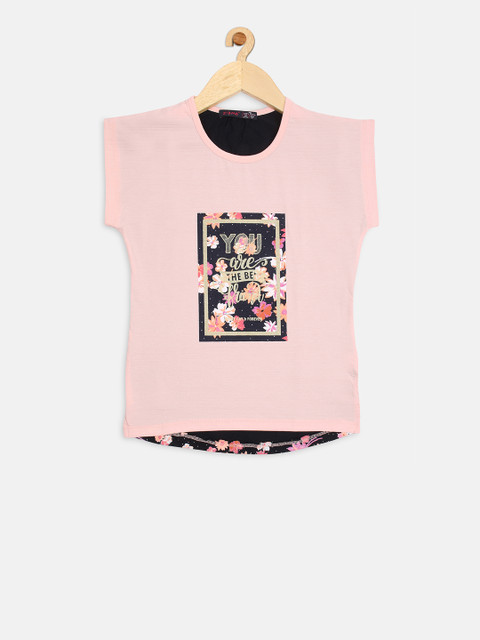 

Ziama Girls Pink Printed Top
