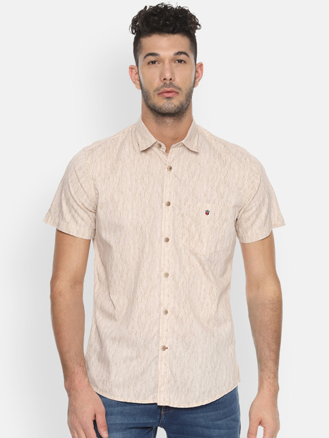 

Louis Philippe Sport Men Off-White & Beige Slim Fit Printed Casual Shirt