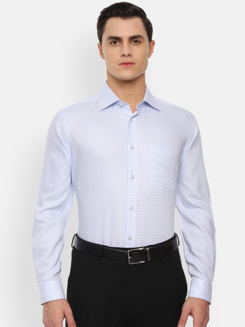

Louis Philippe Men Blue Classic Regular Fit Checked Formal Shirt