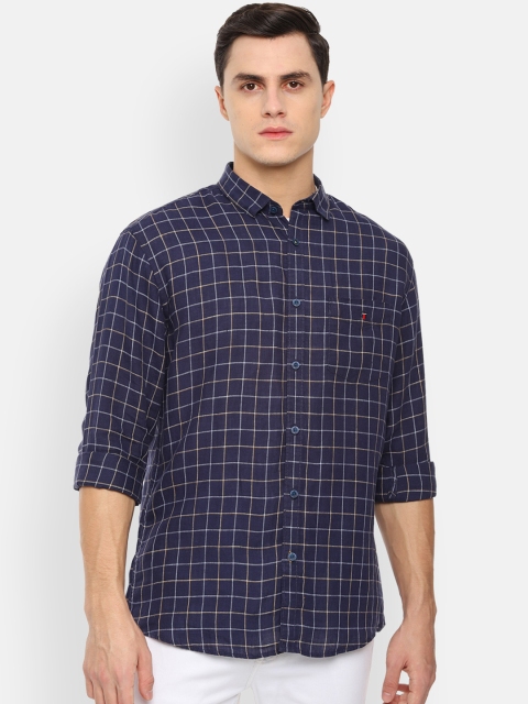 

Louis Philippe Sport Men Navy Blue Checked Slim Fit Casual Shirt