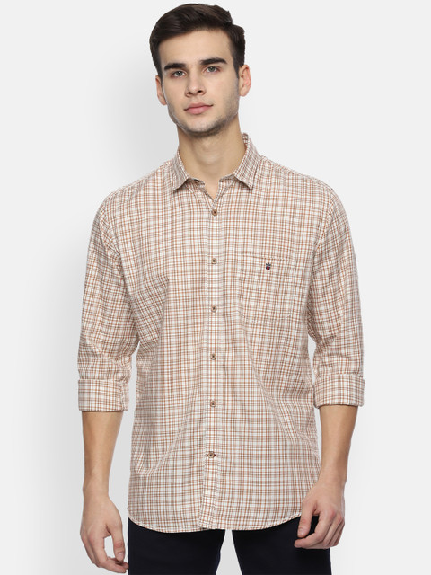 

Louis Philippe Sport Men Beige & Red Slim Fit Checked Casual Shirt