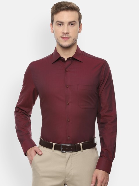 

Louis Philippe Men Maroon Classic Regular Fit Striped Formal Shirt