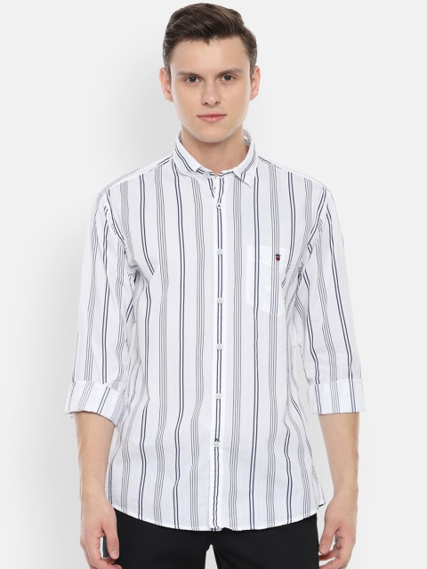 

Louis Philippe Sport Men White & Black Slim Fit Striped Casual Shirt