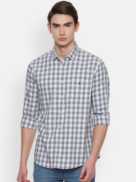 

Louis Philippe Sport Men Blue & Grey Slim Fit Checked Casual Shirt