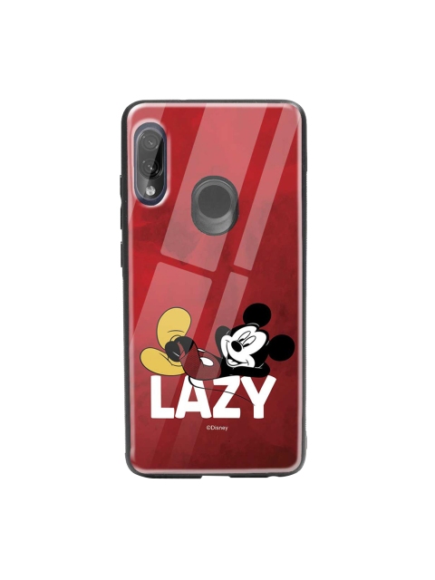 

Bewakoof Red & Black Lazy Mickey Mouse Xiaomi Redmi Note 7 Pro Glass Mobile Cover