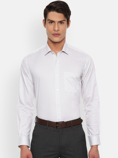 

Louis Philippe Men White & Black Slim Fit Printed Formal Shirt