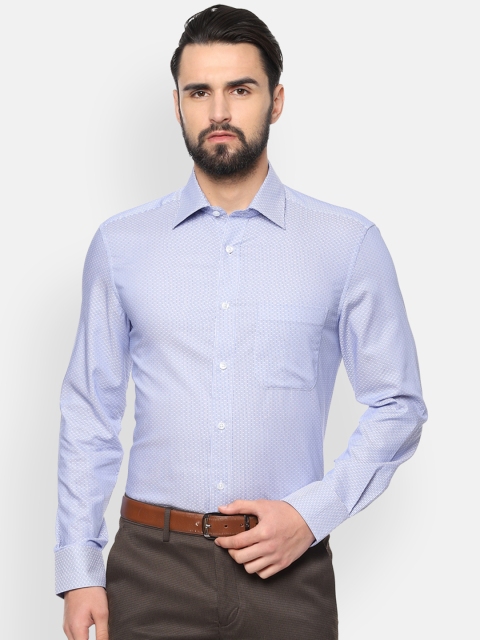 

Louis Philippe Men Blue Classic Regular Fit Self Design Formal Shirt