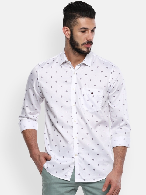 

Louis Philippe Sport Men White Slim Fit Printed Casual Shirt
