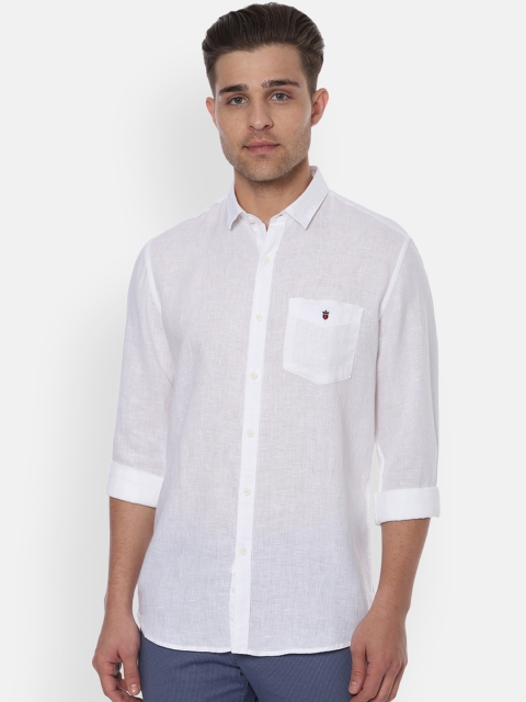 

Louis Philippe Sport Men White Slim Fit Solid Casual Linen Shirt