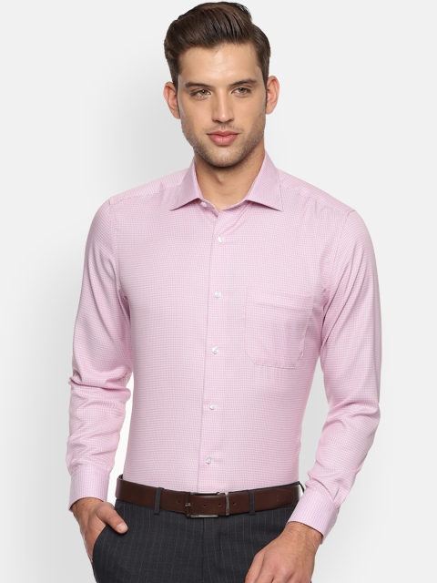 

Louis Philippe Men Pink Regular Fit Self Design Formal Shirt