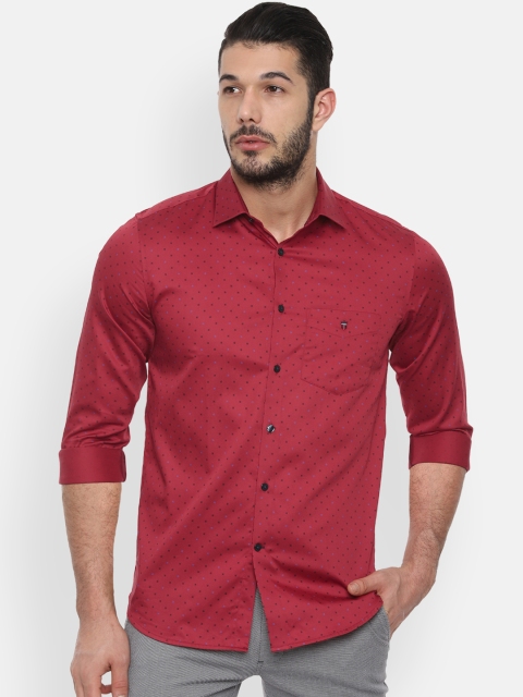 

Louis Philippe Sport Men Red Slim Fit Printed Casual Shirt