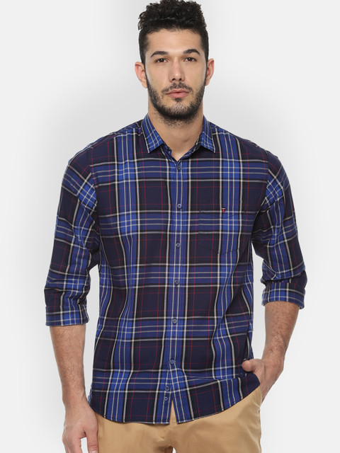 

Louis Philippe Sport Men Navy Blue Slim Fit Checked Casual Shirt