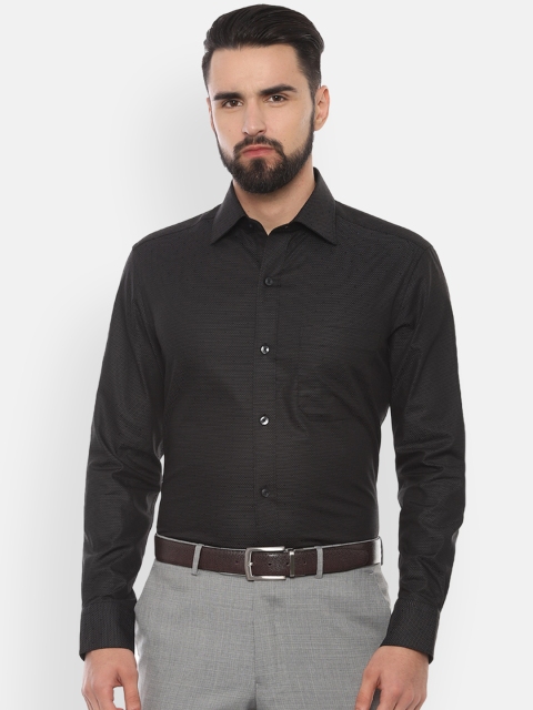 

Louis Philippe Men Black Slim Fit Self Design Formal Shirt