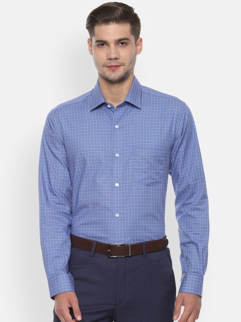 

Louis Philippe Men Blue Classic Slim Fit Checked Formal Shirt