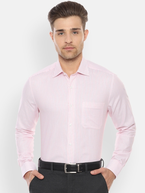 

Louis Philippe Men Pink Classic Regular Fit Striped Formal Shirt