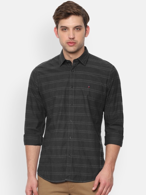 

Louis Philippe Sport Men Charcoal Grey & Grey Slim Fit Striped Casual Shirt