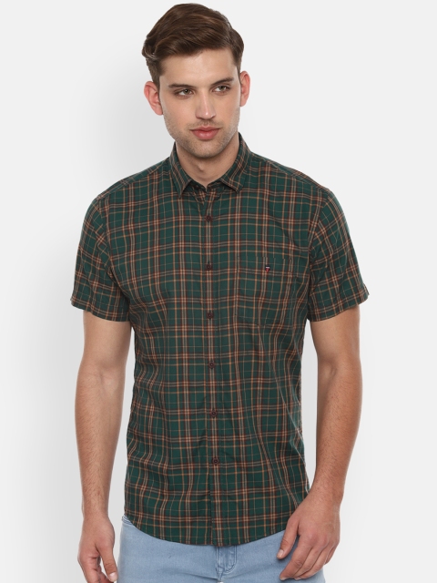 

Louis Philippe Sport Men Green & Yellow Slim Fit Checked Casual Shirt