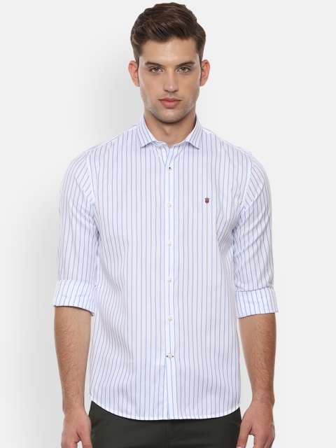 

Louis Philippe Sport Men White & Blue Slim Fit Striped Casual Shirt