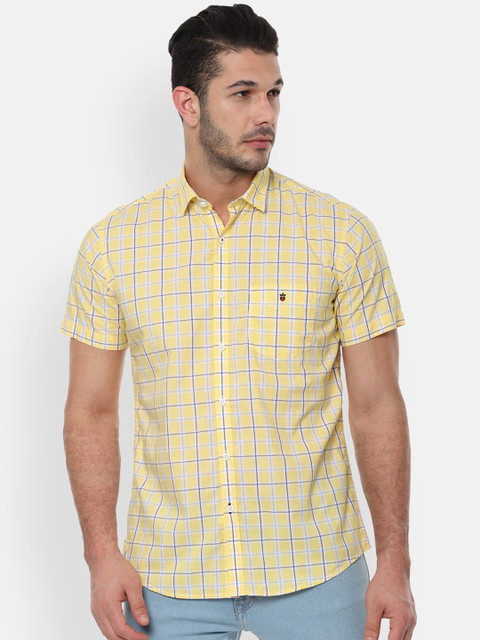 

Louis Philippe Sport Men Yellow Slim Fit Checked Casual Shirt