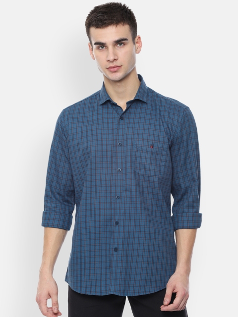 

Louis Philippe Sport Men Blue Slim Fit Checked Casual Shirt