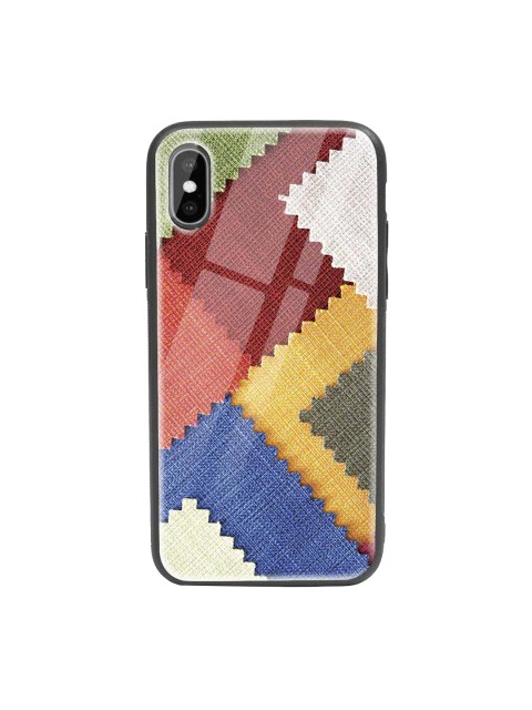 

Bewakoof Yellow & Red Fabric Feels iPhone X Glass Mobile Cover