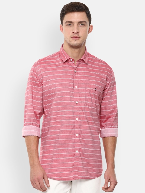 

Louis Philippe Sport Men Pink & White Slim Fit Striped Casual Shirt