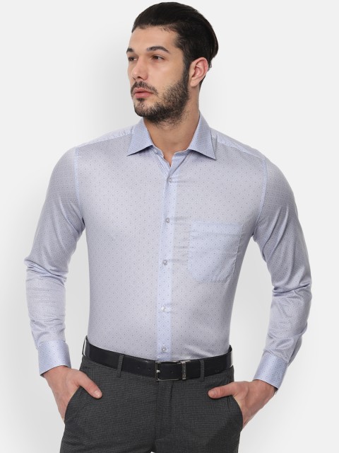 

Louis Philippe Men Blue & Black Regular Fit Printed Formal Shirt