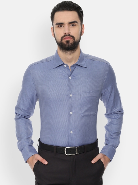 

Louis Philippe Men Blue Regular Fit Self Design Formal Shirt