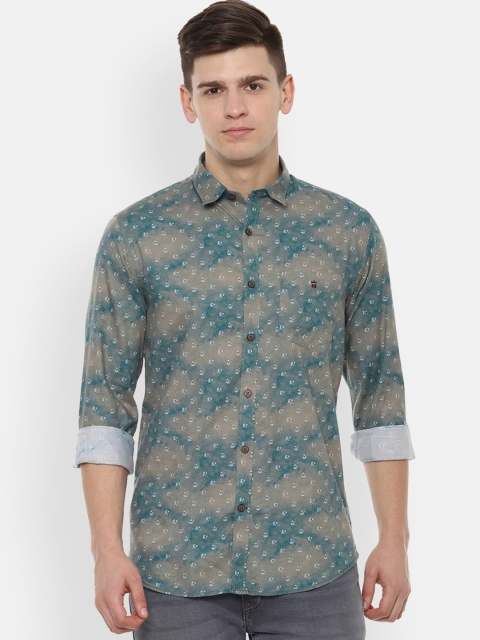 

Louis Philippe Sport Men Green Slim Fit Printed Casual Shirt