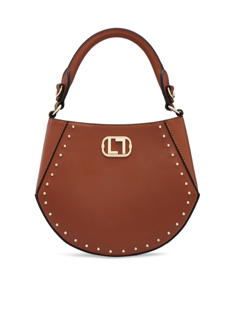 

LYN Brown Embellished Handheld Bag