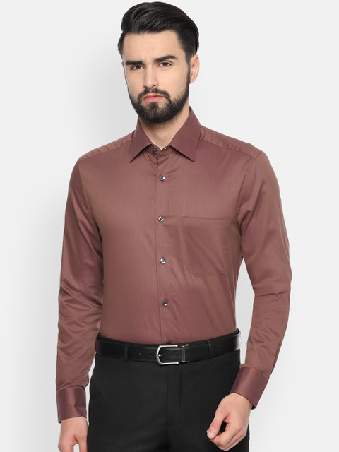 

Louis Philippe Men Brown Regular Fit Solid Formal Shirt