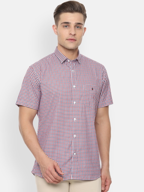 

Louis Philippe Sport Men Red & Blue Slim Fit Checked Casual Shirt