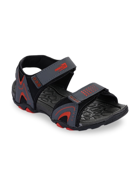 

Liberty Men Grey & Red Printed Comfort Sandals