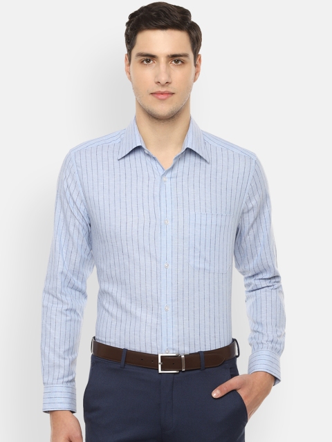 

Louis Philippe Men Blue Classic Regular Fit Striped Formal Shirt