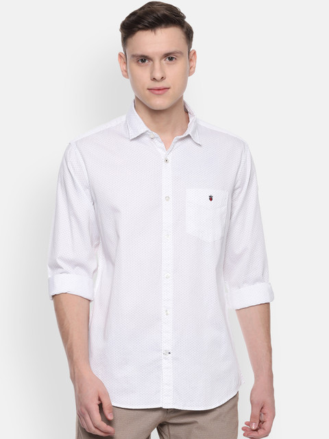 

Louis Philippe Sport Men White & Blue Slim Fit Printed Casual Shirt