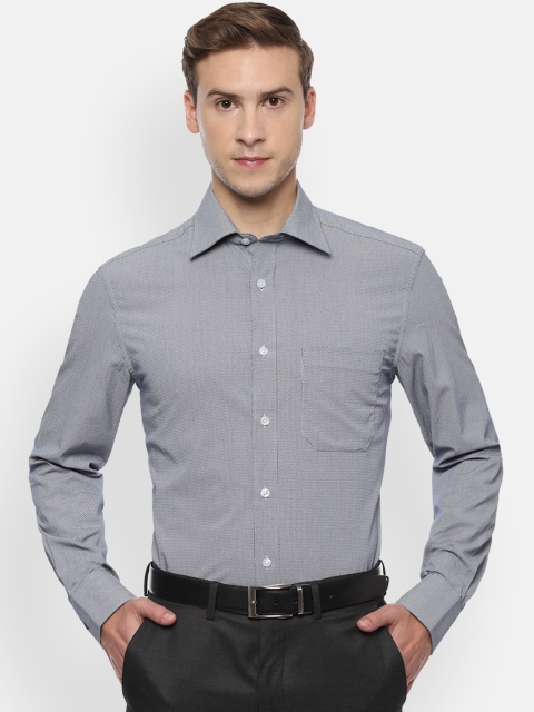 

Louis Philippe Men Black & White Regular Fit Printed Formal Shirt