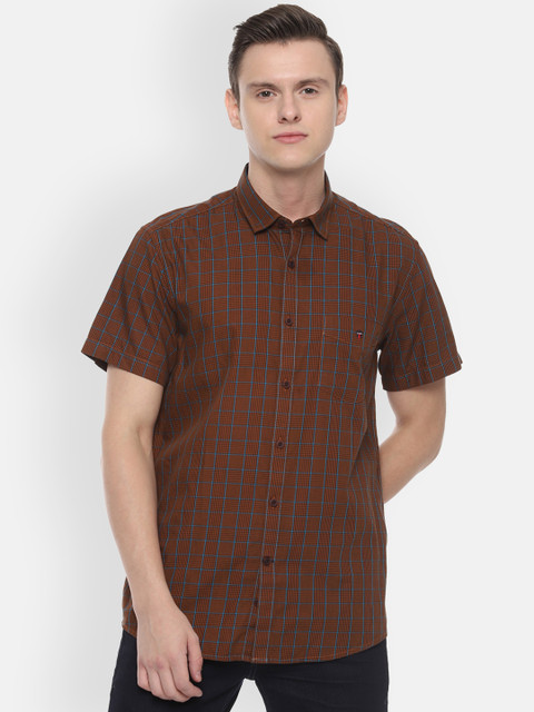 

Louis Philippe Sport Men Brown & Blue Slim Fit Checked Casual Shirt
