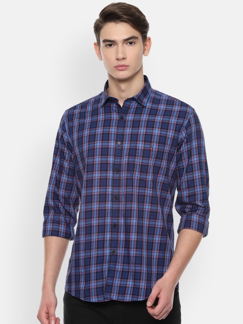 

Louis Philippe Sport Men Navy Blue & White Slim Fit Checked Casual Shirt