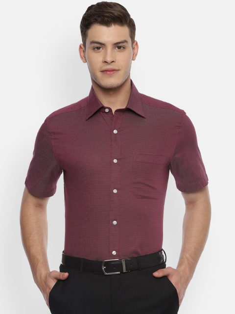 

Louis Philippe Men Maroon Classic Regular Fit Self Design Formal Shirt