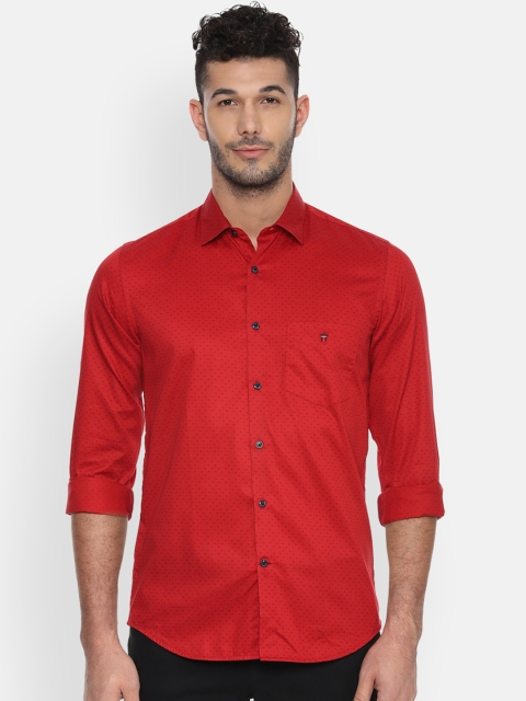 

Louis Philippe Sport Men Red Slim Fit Printed Casual Shirt