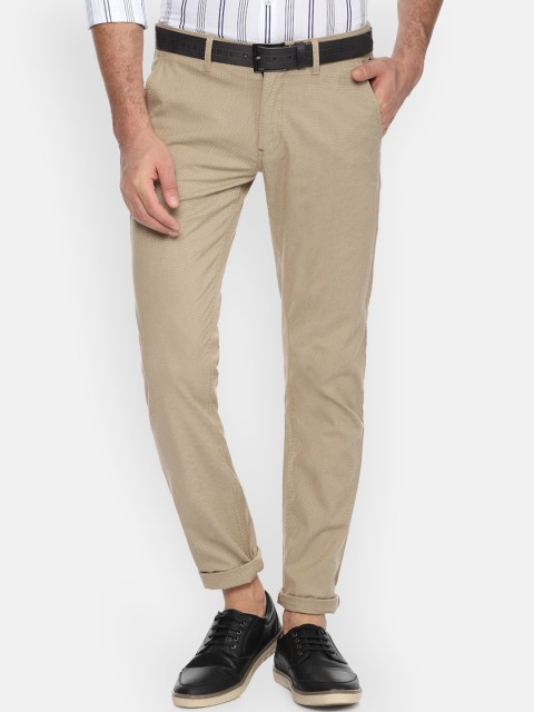 

Louis Philippe Sport Men Beige Slim Fit Self Design Regular Trousers