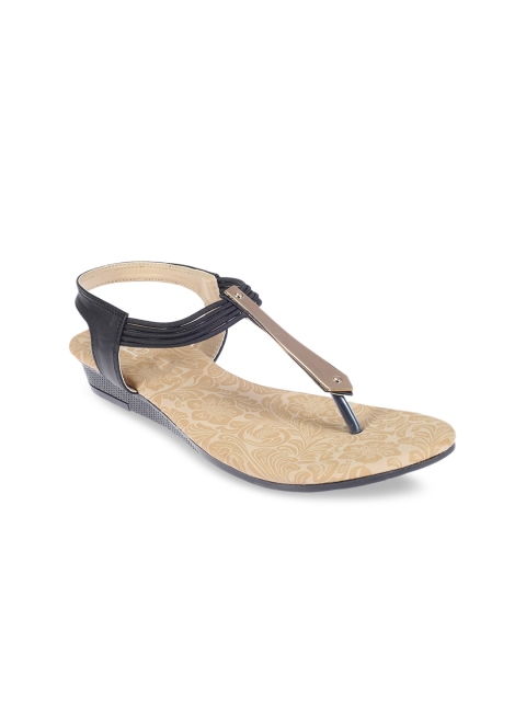 

Khadims Women Black Solid Open Toe Flats