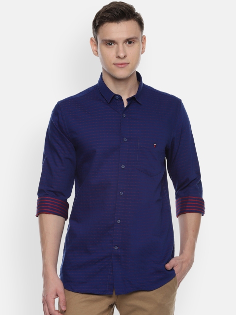 

Louis Philippe Sport Men Navy Blue Slim Fit Printed Semi Formal Shirt