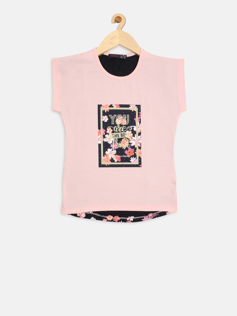 

Ziama Girls Pink Printed Top