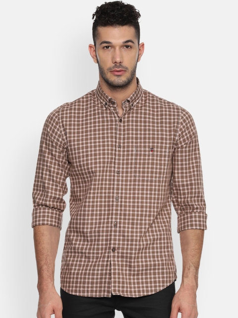 

Louis Philippe Sport Men Brown & Red Slim Fit Checked Casual Shirt
