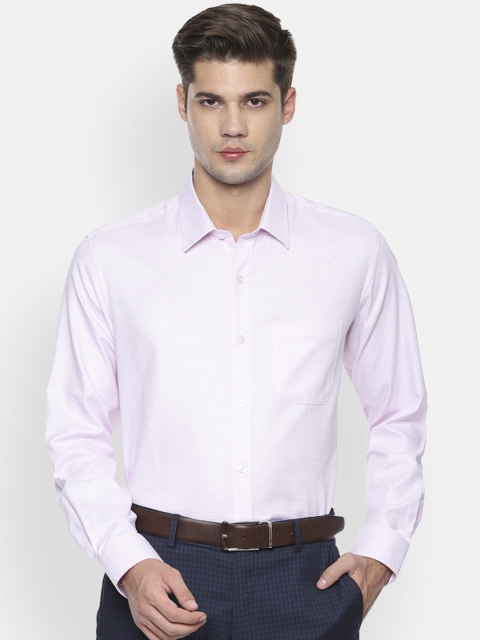 

Louis Philippe Men Pink Classic Slim Fit Checked Formal Shirt