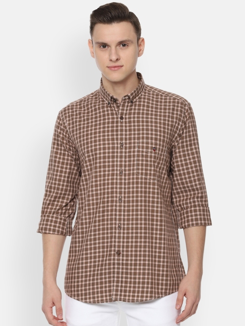 

Louis Philippe Sport Men Brown & Off-White Slim Fit Checked Casual Shirt