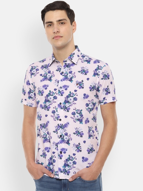 

Louis Philippe Sport Men Pink & Blue Slim Fit Floral Printed Casual Shirt