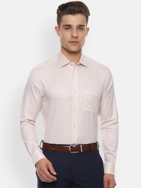 

Louis Philippe Men Cream Classic Regular Fit Self Design Formal Shirt